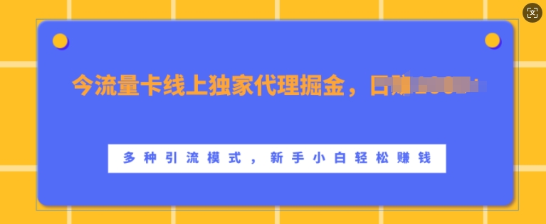 流量卡线上独家代理掘金，日入1k+ ，多种引流模式，新手小白轻松上手【揭秘】-中创网_分享创业项目_互联网资源