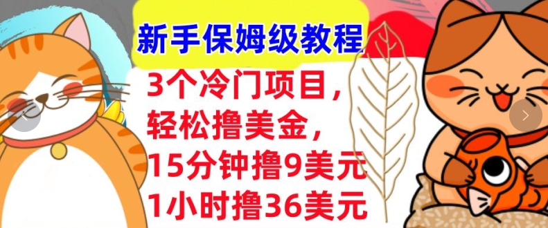 3个冷门项目，轻松撸美刀，1小时撸36刀，新手保姆级教程-中创网_分享创业项目_互联网资源