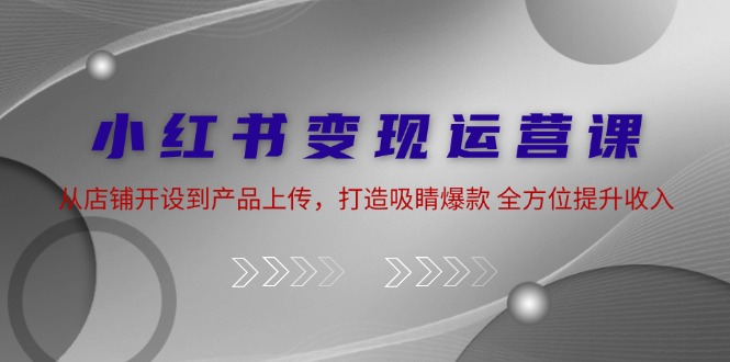 小红书变现运营课：从店铺开设到产品上传，打造吸睛爆款 全方位提升收入-中创网_分享创业项目_互联网资源