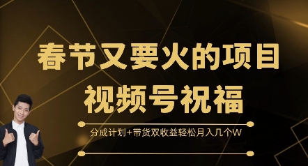 春节又要火的项目视频号祝福，分成计划+带货双收益，轻松月入几个W【揭秘】-中创网_分享创业项目_互联网资源