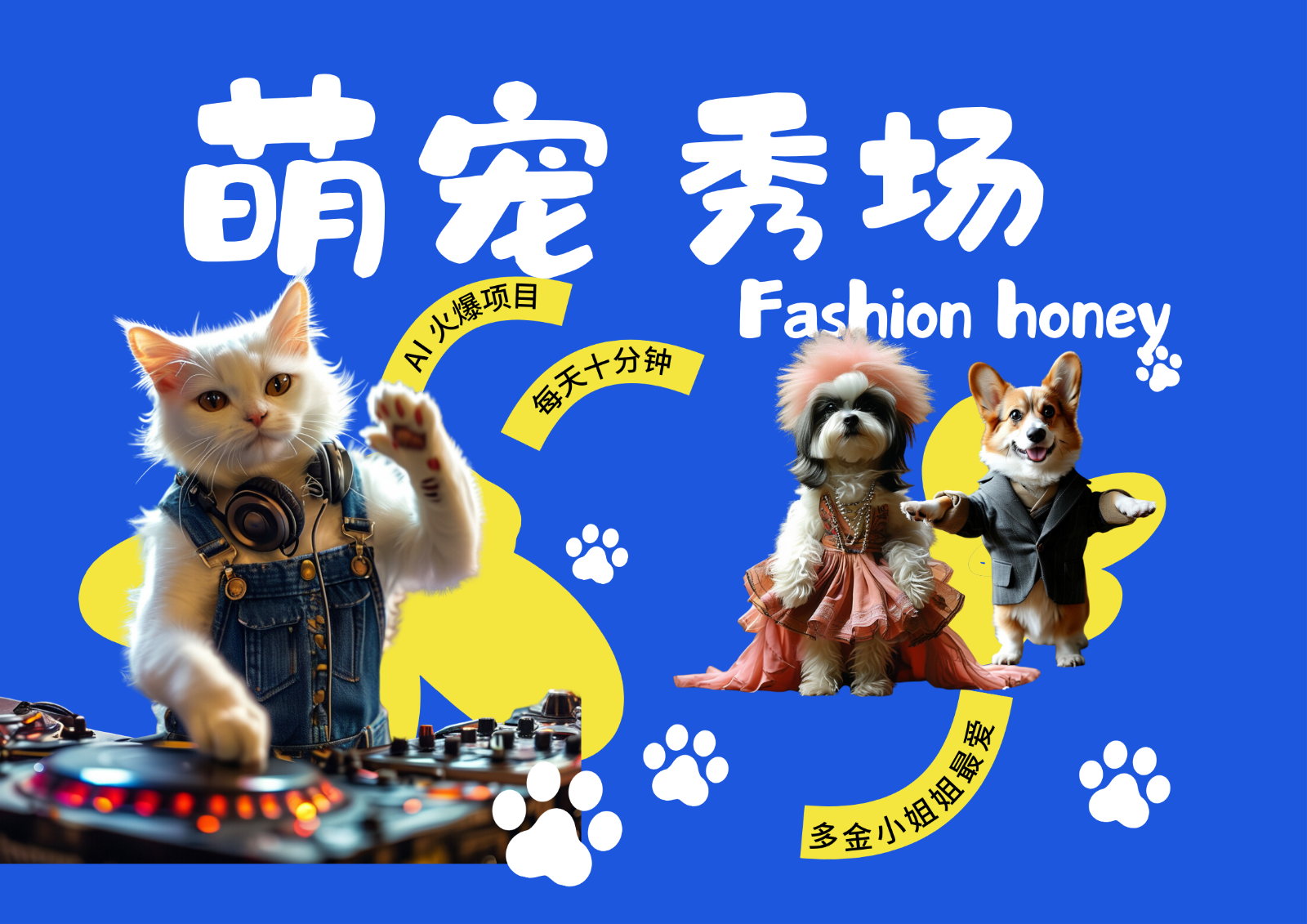 酷飒动物跳舞走秀  时尚喵FASHION汪 多金小姐姐最爱的 轻松月入破W-中创网_分享创业项目_互联网资源