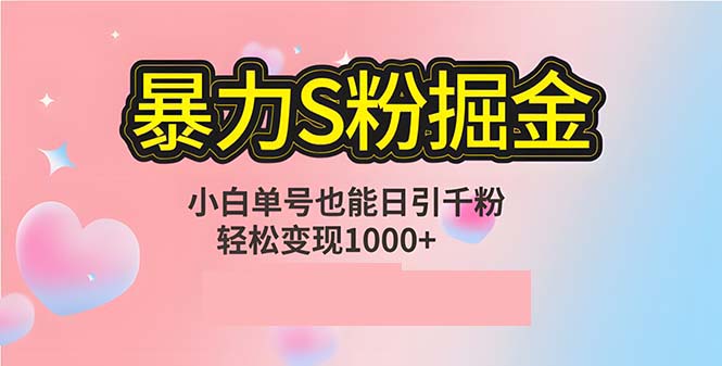 （12778期）单人单机日引千粉，变现1000+，S粉流量掘金计划攻略-中创网_分享创业项目_互联网资源