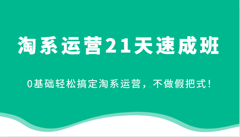 淘系运营21天速成班，0基础轻松搞定淘系运营，不做假把式！-中创网_分享创业项目_互联网资源