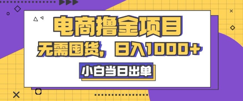 电商撸金项目，无需囤货，日入几张，小白当日出单，人性玩法，复购不断-中创网_分享创业项目_互联网资源