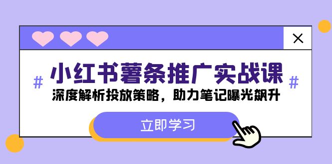 小红书-薯条推广实战课：深度解析投放策略，助力笔记曝光飙升-中创网_分享创业项目_互联网资源