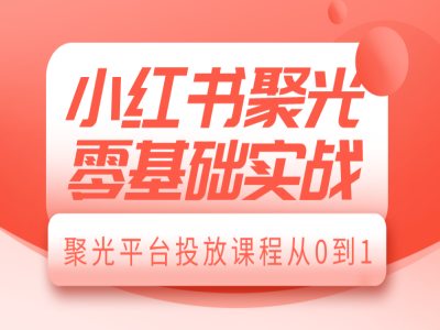 小红书聚光零基础实战，聚光平台投放课程从0到1-中创网_分享创业项目_互联网资源