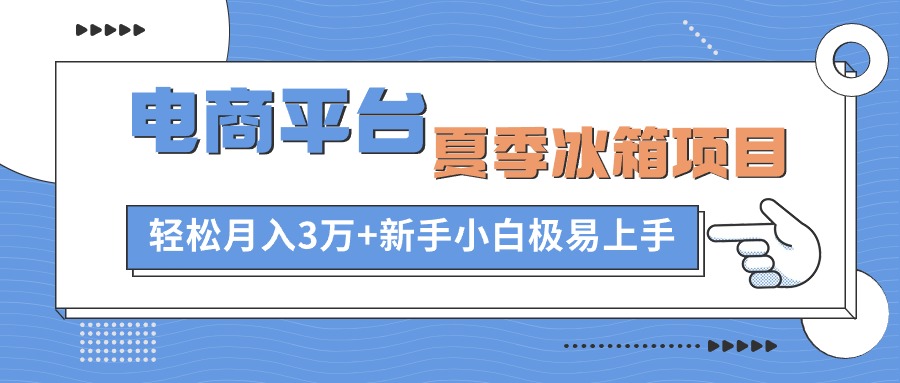 电商平台冰箱项目，项目门槛低，0成本投入，小白轻松上手-中创网_分享创业项目_互联网资源