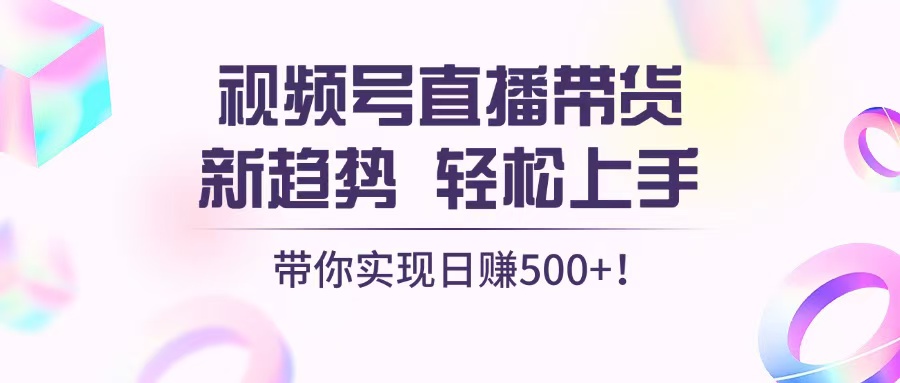 （13370期）视频号直播带货新趋势，轻松上手，带你实现日赚500+-中创网_分享创业项目_互联网资源