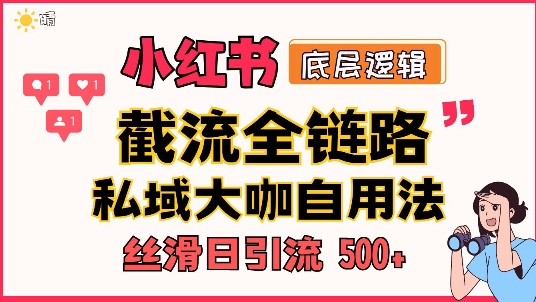 首次揭秘：彻底打通小红书截流思路，全行业全链路打法，当天引爆你的通讯录 私域大咖自用法-中创网_分享创业项目_互联网资源