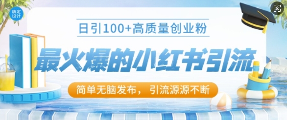 最火爆的小红书引流，日引100+高质量创业粉-中创网_分享创业项目_互联网资源