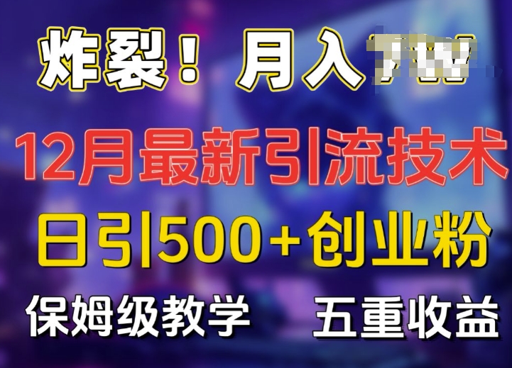 炸裂!揭秘12月最新日引流500+精准创业粉，多重收益保姆级教学-中创网_分享创业项目_互联网资源