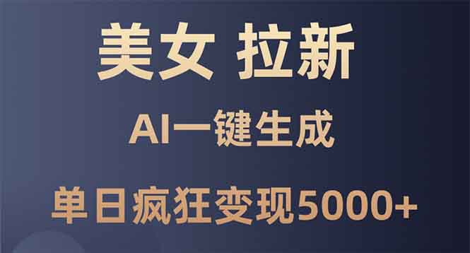 （13866期）美女暴力拉新，通过AI一键生成，单日疯狂变现5000+，纯小白一学就会！-中创网_分享创业项目_互联网资源