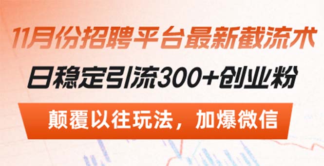 （13309期）招聘平台最新截流术，日稳定引流300+创业粉，颠覆以往玩法 加爆微信-中创网_分享创业项目_互联网资源