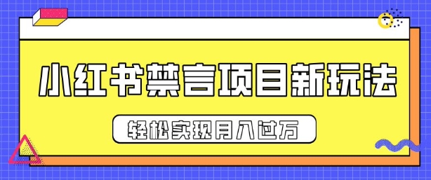 小红书禁言项目新玩法，推广新思路大大提升出单率，轻松实现月入过W-中创网_分享创业项目_互联网资源