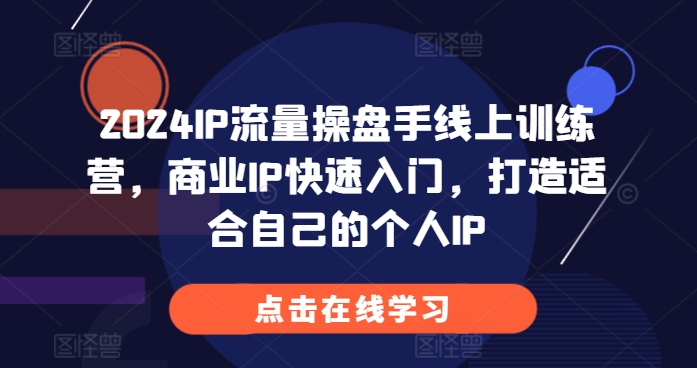 2024IP流量操盘手线上训练营，商业IP快速入门，打造适合自己的个人IP-中创网_分享创业项目_互联网资源