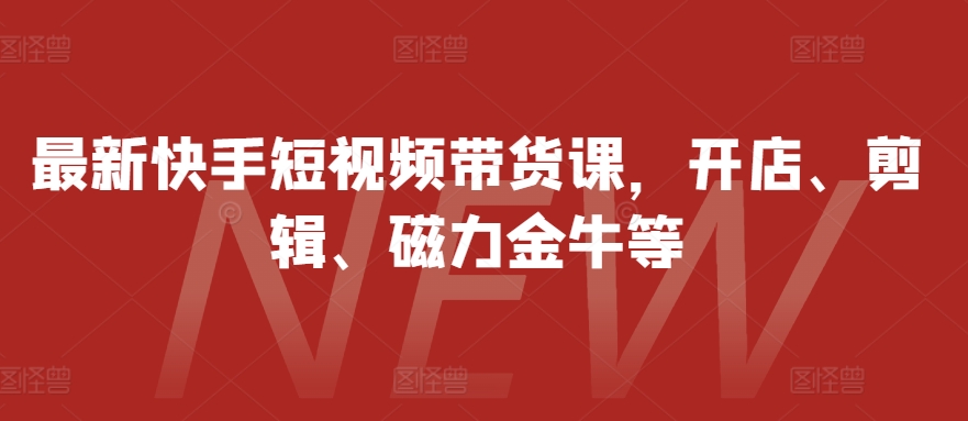 最新快手短视频带货课，开店、剪辑、磁力金牛等-中创网_分享创业项目_互联网资源