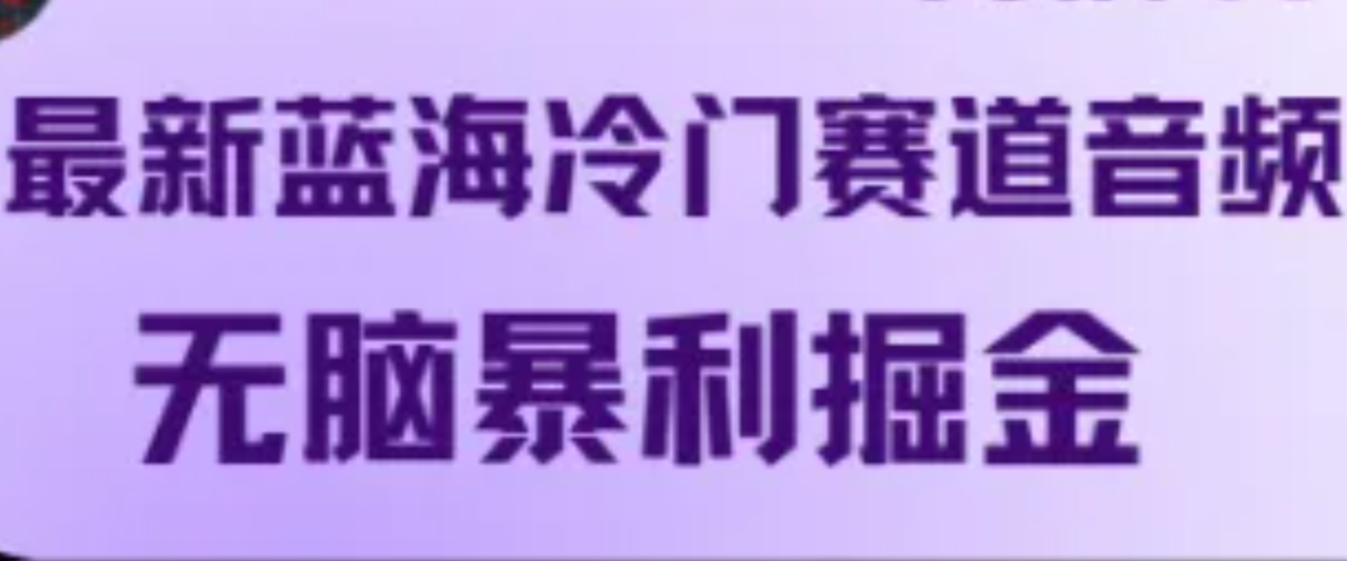 最新蓝海冷门赛道音频，无脑暴利掘金-中创网_分享创业项目_互联网资源