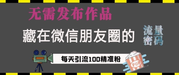 藏在微信朋友圈的流量密码，无需发布作品，单日引流100+精准创业粉【揭秘】-中创网_分享创业项目_互联网资源