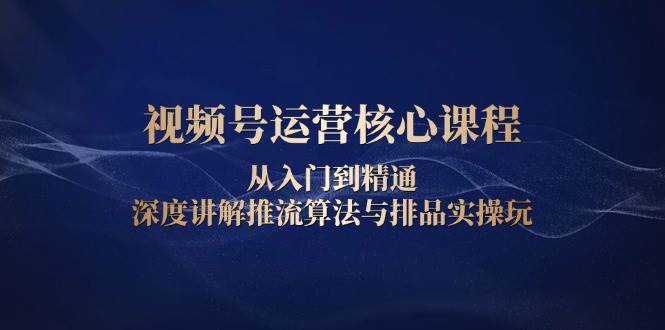 视频号运营核心课程，从入门到精通，深度讲解推流算法与排品实操玩-中创网_分享创业项目_互联网资源