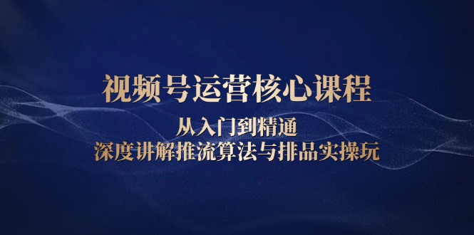 （13863期）视频号运营核心课程，从入门到精通，深度讲解推流算法与排品实操玩-中创网_分享创业项目_互联网资源