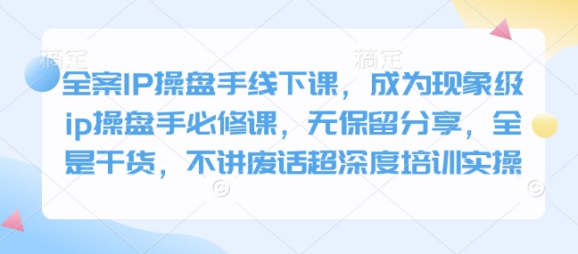 全案IP操盘手线下课，成为现象级ip操盘手必修课，无保留分享，全是干货，不讲废话超深度培训实操-中创网_分享创业项目_互联网资源