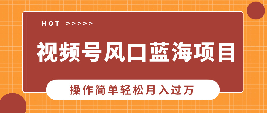 视频号风口蓝海项目，中老年人的流量密码，操作简单轻松月入过W-中创网_分享创业项目_互联网资源