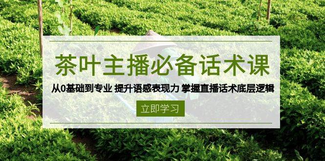 茶叶主播必备话术课 从0基础到专业 提升语感表现力 掌握直播话术底层逻辑-中创网_分享创业项目_互联网资源