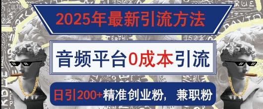 2025年最新引流方法，音频平台0成本引流，日引200+精准创业粉-中创网_分享创业项目_互联网资源