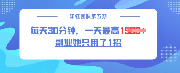 第二职业她仅用了1招，每日30min，没脑子二创，一天最大1.5k-中创网_分享创业项目_互联网资源