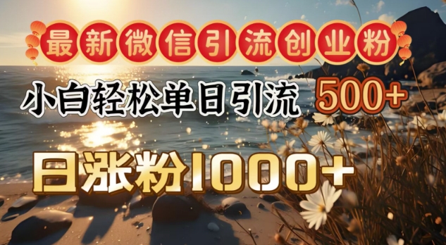 全新微信加粉自主创业粉，小白单日轻轻松松引流方法500 ，日增粉1000-中创网_分享创业项目_互联网资源