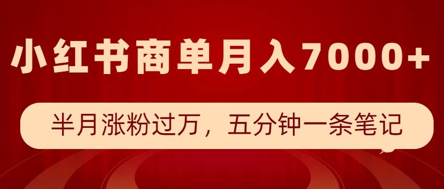 小红书的商单全新游戏玩法，大半个月增粉破万，五分钟一条手记，月入7000-中创网_分享创业项目_互联网资源