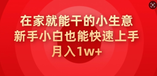 在家也能干的小生意，新手入门也可以快速入门，月入1w-中创网_分享创业项目_互联网资源