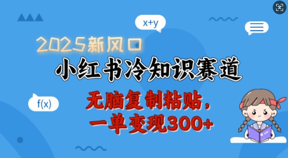 2025新蓝海，小红书的冷门知识跑道，没脑子拷贝，一单转现300-中创网_分享创业项目_互联网资源