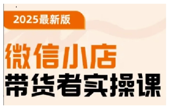 2025最新版微信小商店卖货者实操课，基本操作到高级运营方法，快速入门-中创网_分享创业项目_互联网资源