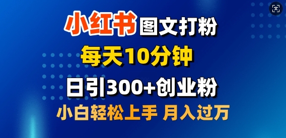 2月小红书的图文并茂磨粉，每日10min，日引300 自主创业粉，新手轻轻松松月收入过W-中创网_分享创业项目_互联网资源