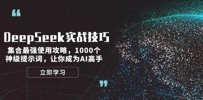 DeepSeek实战经验：结合最牛应用攻略大全，1000个极品引导词，让自己成为AI大神-中创网_分享创业项目_互联网资源