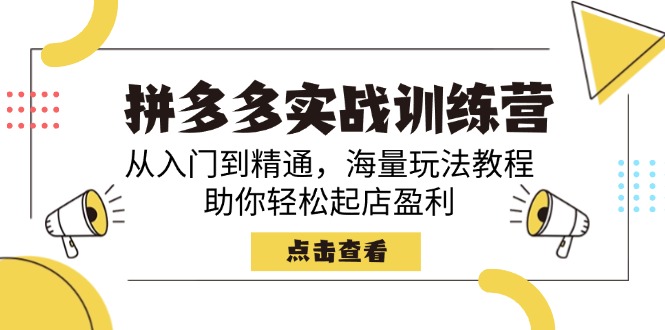 （14392期）拼多多实战训练营，从入门到精通，海量玩法教程，助你轻松起店盈利-中创网_分享创业项目_互联网资源