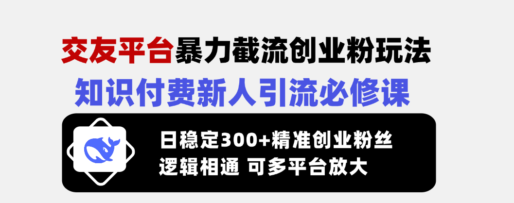 （14432期）交友网站暴力行为截留自主创业粉游戏玩法，社交电商新手引流方法必修课程，日平稳300 精确…-中创网_分享创业项目_互联网资源