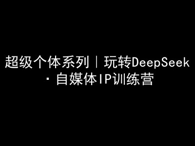 超级个体系列产品，轻松玩DeepSeek·自媒体平台IP夏令营，deepseek实例教程-中创网_分享创业项目_互联网资源