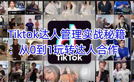 Tiktok大咖管理实战秘笈：从0到1轻松玩达人带货-中创网_分享创业项目_互联网资源