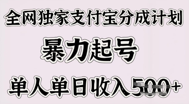 各大网站独家代理支付宝钱包分为方案，暴力行为养号，单人单日收益好几张-中创网_分享创业项目_互联网资源