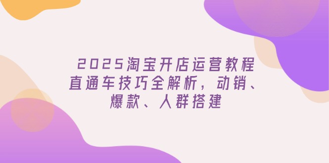 （14389期）2025淘宝开店运营教程更新，直通车技巧全解析，动销、爆款、人群搭建-中创网_分享创业项目_互联网资源