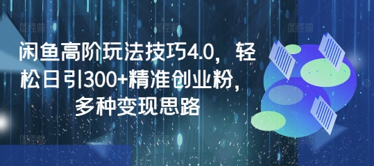 闲鱼平台高级技巧攻略4.0，轻轻松松日引300 精确自主创业粉，多种多样转现构思-中创网_分享创业项目_互联网资源